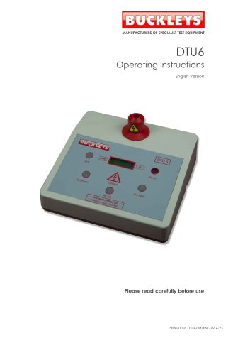 User Manual : Diathermy instrument tester (DTU6)