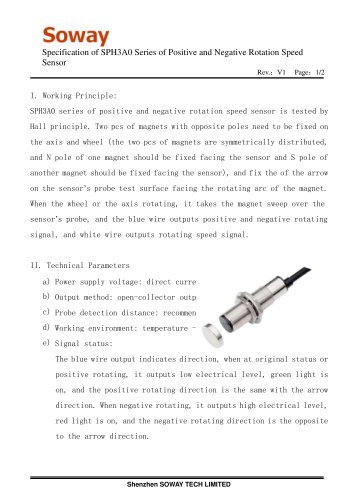 SOWAY Hall proximity sensor SPH3A0