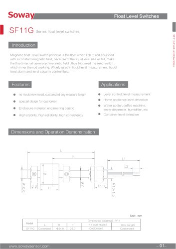 SOWAY Magnetic float switch SF11G