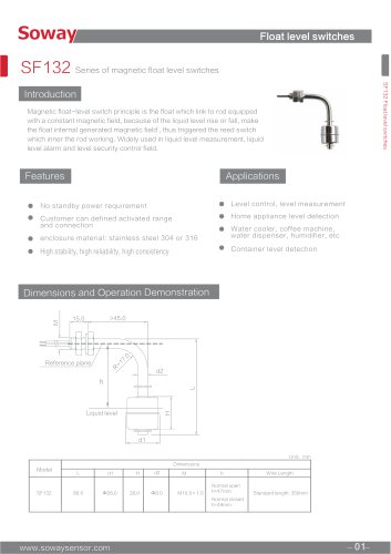 SOWAY Magnetic float switch SF132