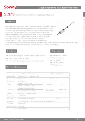 SOWAY Magnetostrictive position sensors SDMSS