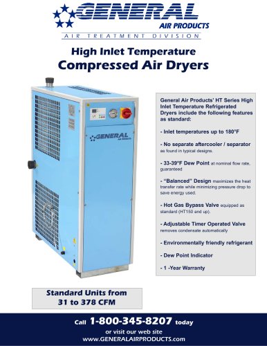 High Temperature Compressed Air Dryers