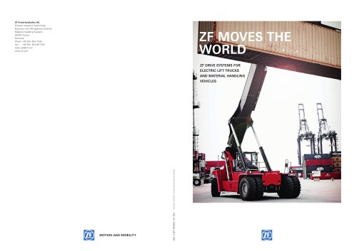 ZF DRIVE SYSTEMS FOR electric lift trucks an d m aterial han d l ing ve h icle