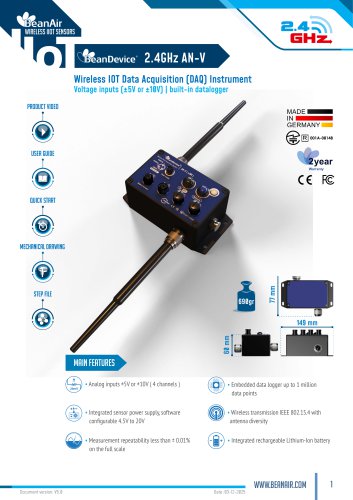 BeanDevice 2.4GHz AN-V (Analog DAQ Device)