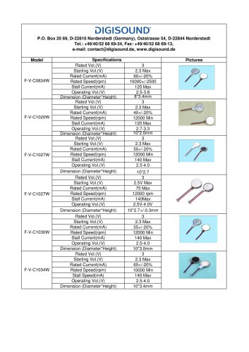 Catalogue Vibration Motors