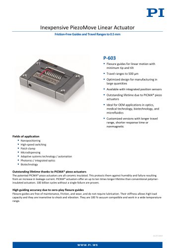 Inexpensive PiezoMove Linear Actuator