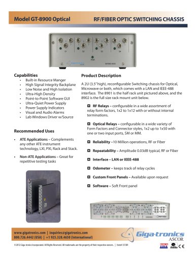 ASCOR 8900 Series Fiber Optic Switch