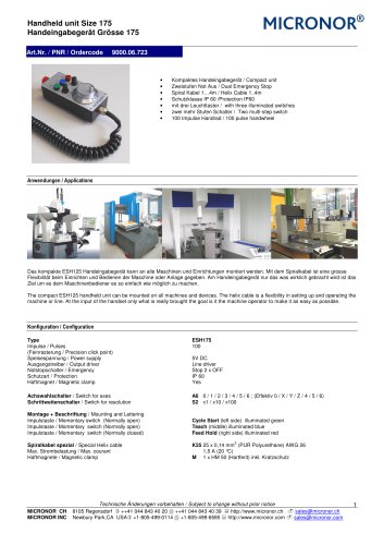 ESH175 Programming unit with illuminated pressure-keys and stepswitches