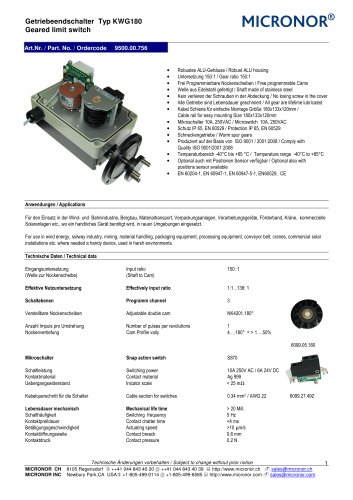 Geared Limit Switch in Alu-Housing for the encoder-integration