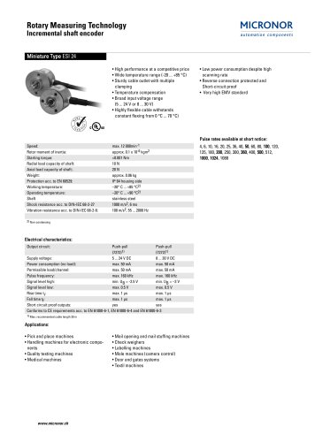 Incremental shaft encoder, Miniature Type Typ: ESI 24 