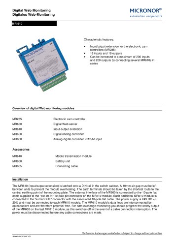 Input/output extension Typ: MR 610