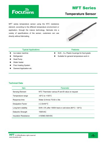 MFT Series Temperature Sensor