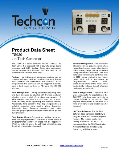 TS920 Controller for New TS9200 Jet Valve