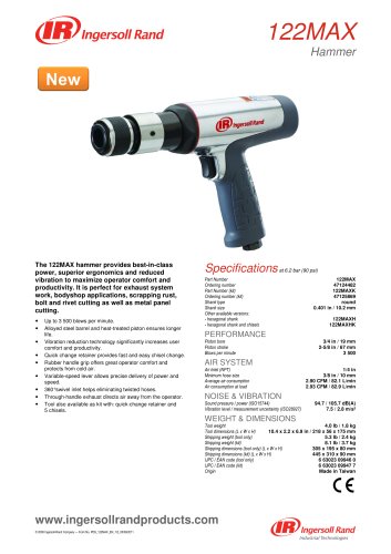 122MAX Air Hammer Product Data Sheet