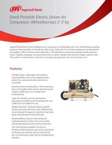 Small Portable Electric Driven Air Compressor