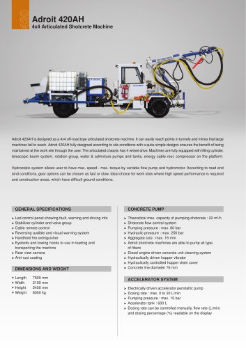 Adroit 420AH 4x4 Articulated Shotcrete Machine