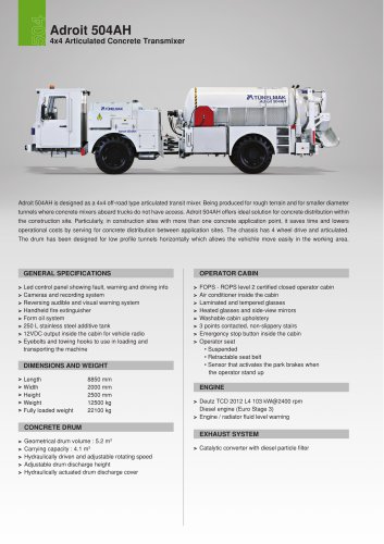 Adroit 504AH 4x4 Articulated Concrete Transmixer