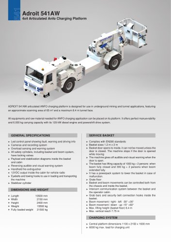 Adroit 541AW 4x4 Articulated Anfo Charging Platform
