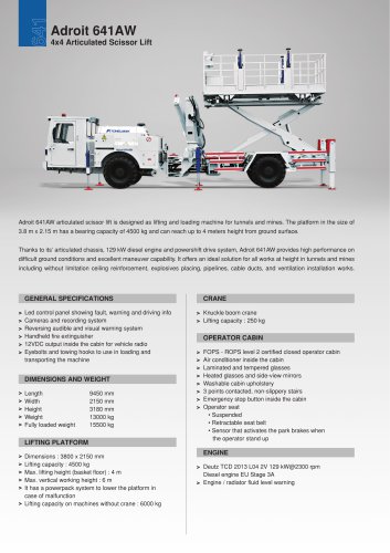 Adroit 641AW 4x4 Articulated Scissor Lift
