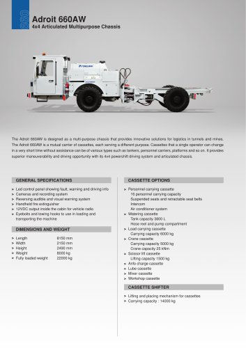 Adroit 660AW 4x4 Articulated Multipurpose Chassis