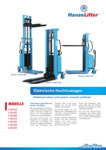 E-SDJ10 series stacker trucks