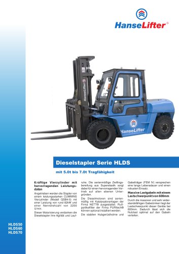 HDLS series heavy duty diesel powered forklift trucks