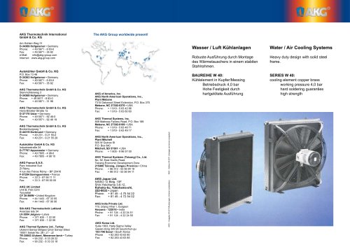 Water/Air Cooling Systems