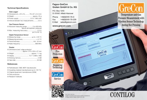 Contilog - Temperature and Gas Pressure Measurement with Wireless Sensor Technology during Hot Pressing