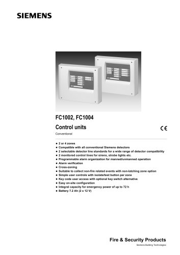 FC1002, FC1004 Control units