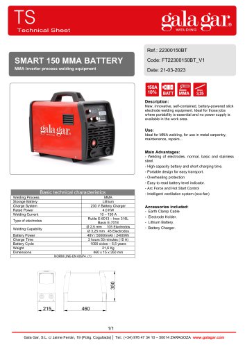 SMART 150 MMA BATTERY