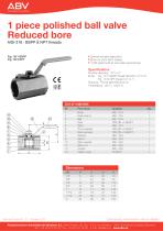 1 piece polished ball valve Reduced bore