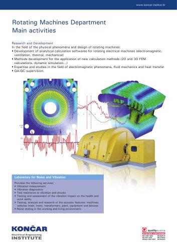 KONCAR-Institute-Rotating Machines Department Main activities