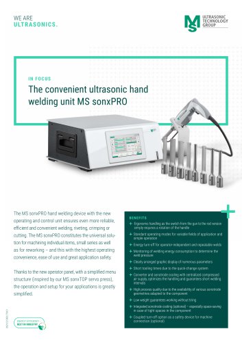 MS sonxPRO hand welding unit