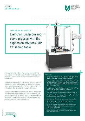 MS sonxTOP XY sliding table