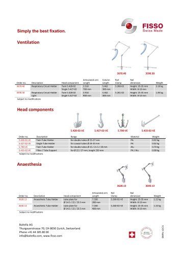 FISSO Respiratory and Anaesthetic Tube Holder