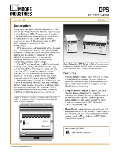 DPS 1200 - DIN-Style 1200mA Instrument Power Supply