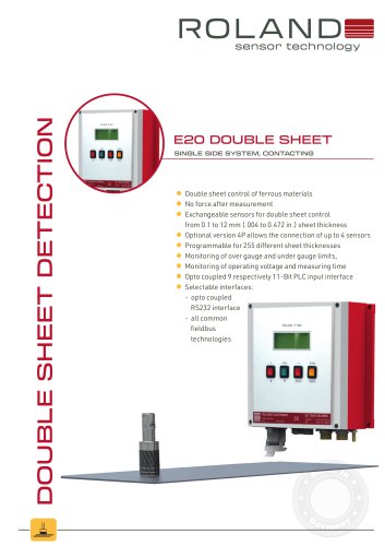 E20 Double Sheet Detection for steel sheets with contacting sensors