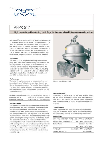 AFPX 517 High capacity solids-ejecting centrifuge  (93.81 kb)