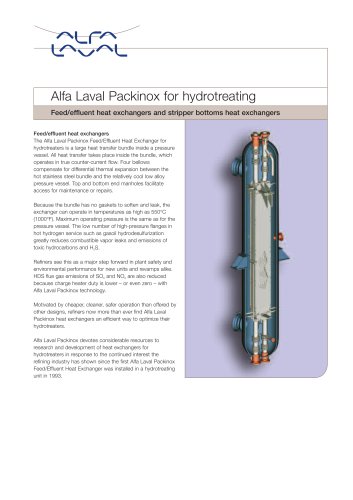 Alfa Laval Packinox for hydrotreating