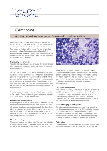 Centribone - A continuous wet rendering system