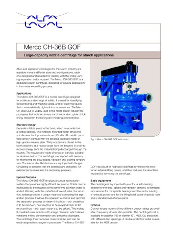 Large-capacity nozzle centrifuge for starch applications