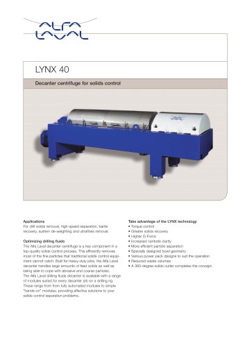 LYNX - Drilling mud decanter - LYNX 40