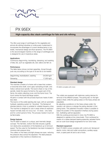 PX 95EX Disc stack centrifuge