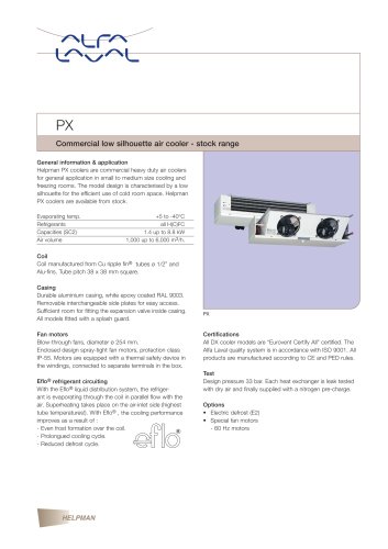 PX - Commercial low silhouette air cooler - stock range 