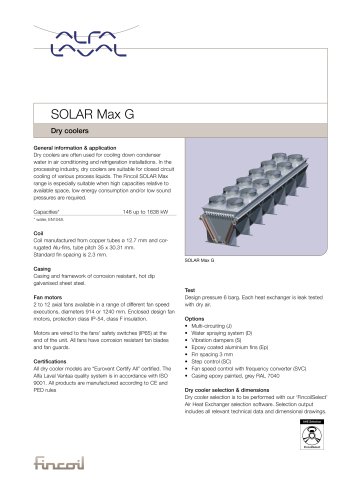 Solar Max G - Dry coolers