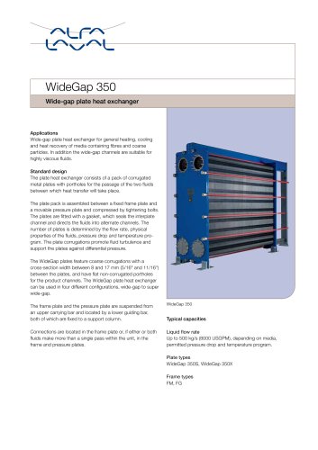 Wide-gap plate heat exchanger