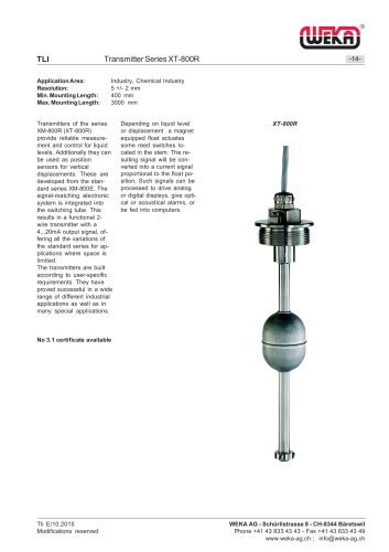 2015 Transmitter Series XT-800R