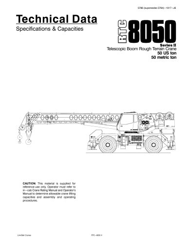 RTC8050 series II Telescopic Boom Rough Terrain Crane 50 US ton 50 metric ton