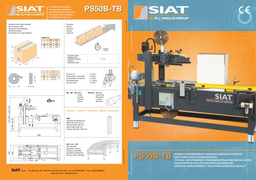 PS50-B & TB Semi-Automatic single block case former & sealer