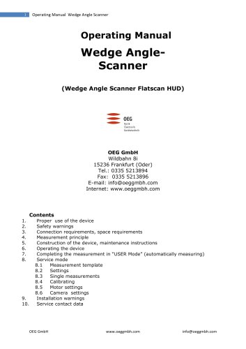 Wedge angle scanner for car windshields